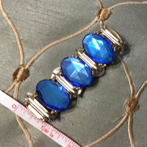 Large Blue Stones Stretchy Bracelet BOGO - Picture 2 of 3
